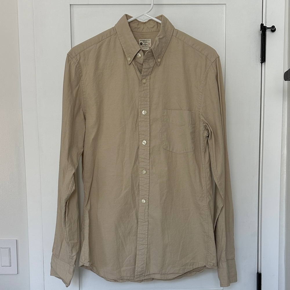 J. Crew Men's Tan Casual Button-Down Shirt
